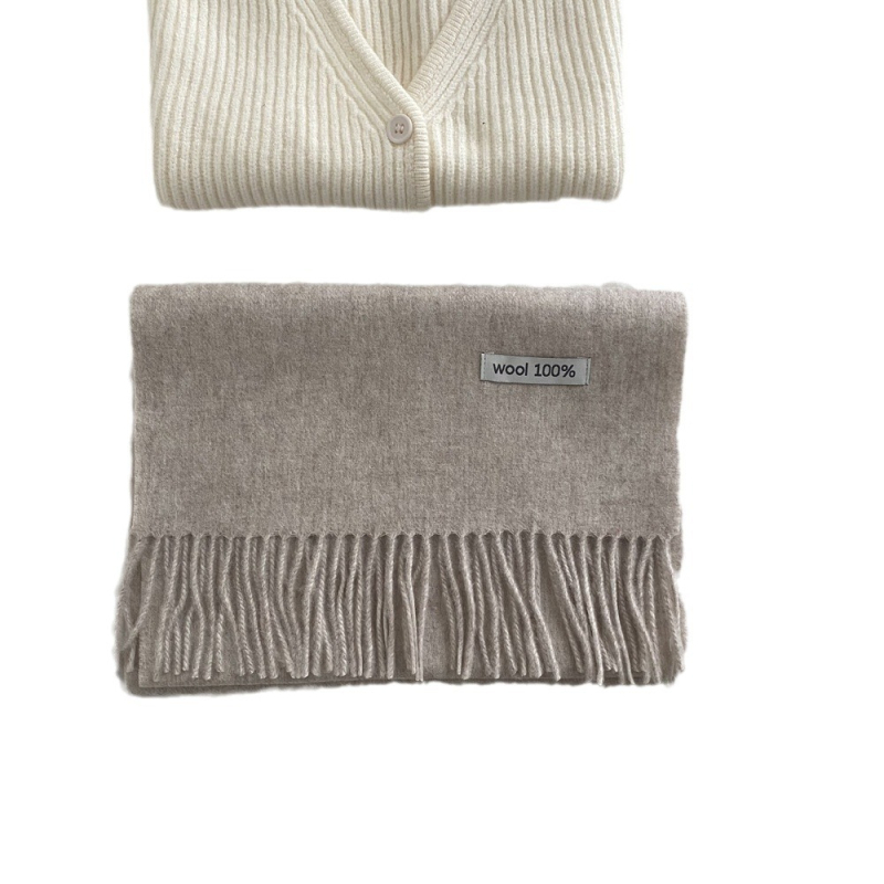 Šal od 100% vune, warp-knit, s resicama, za zimu