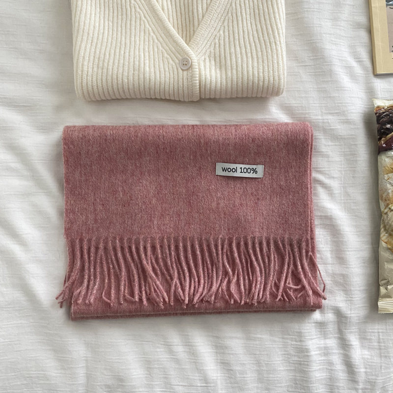 Šal od 100% vune, warp-knit, s resicama, za zimu