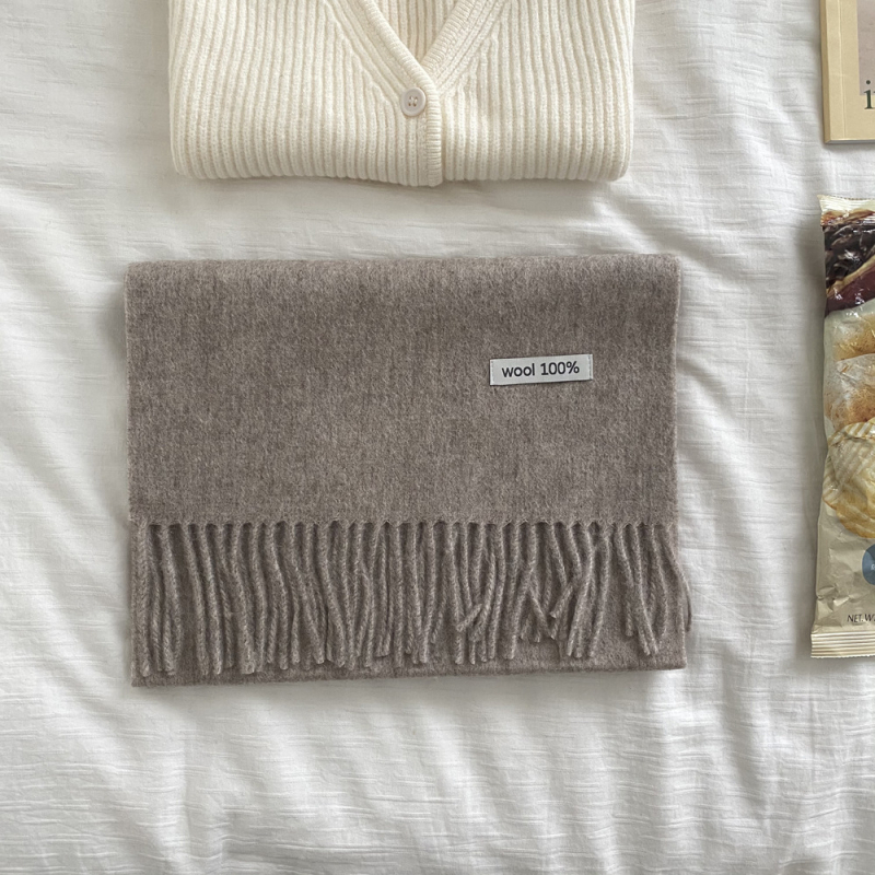 Šal od 100% vune, warp-knit, s resicama, za zimu