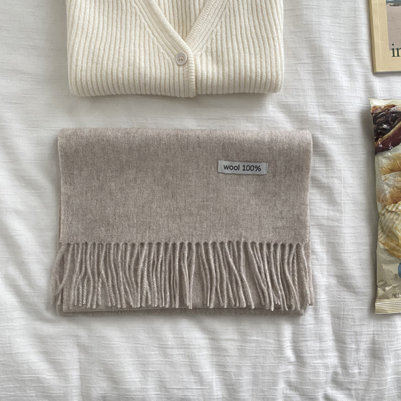 Šal od 100% vune, warp-knit, s resicama, za zimu
