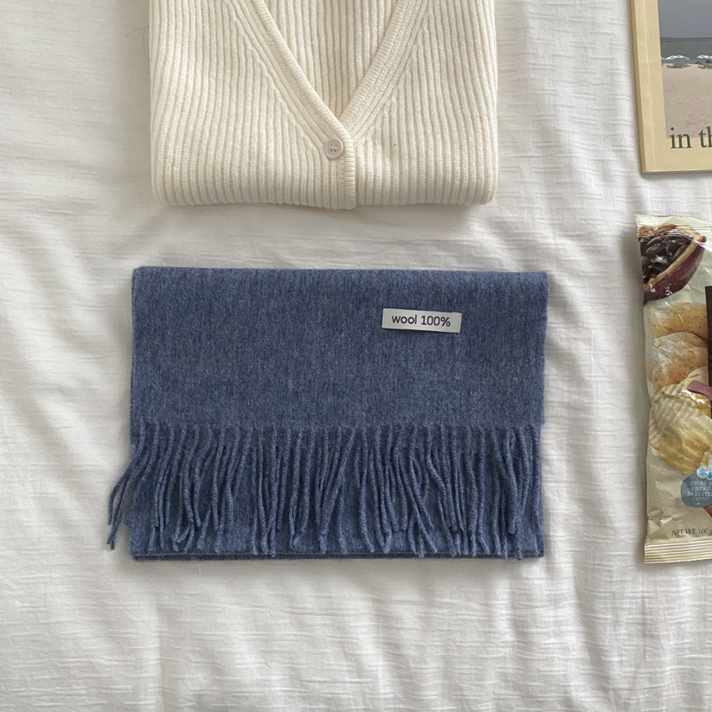 Šal od 100% vune, warp-knit, s resicama, za zimu