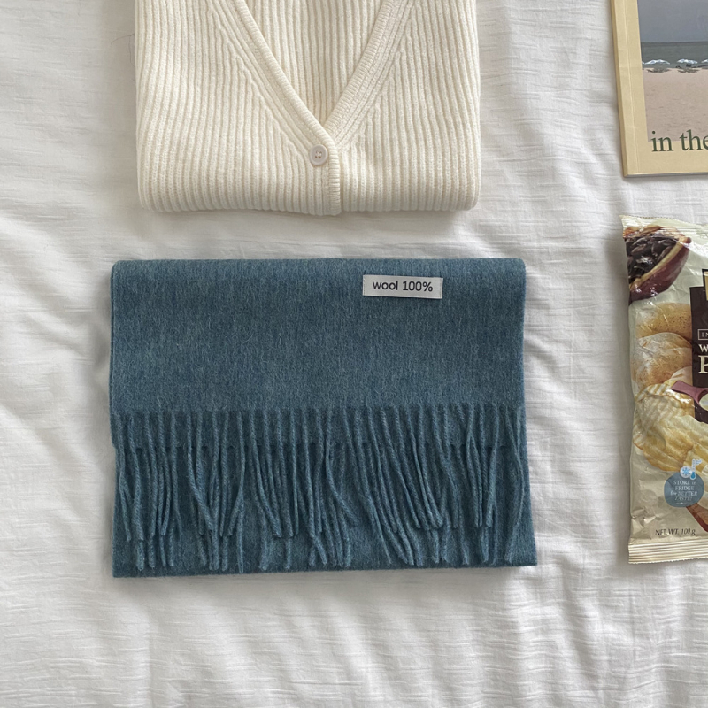 Šal od 100% vune, warp-knit, s resicama, za zimu