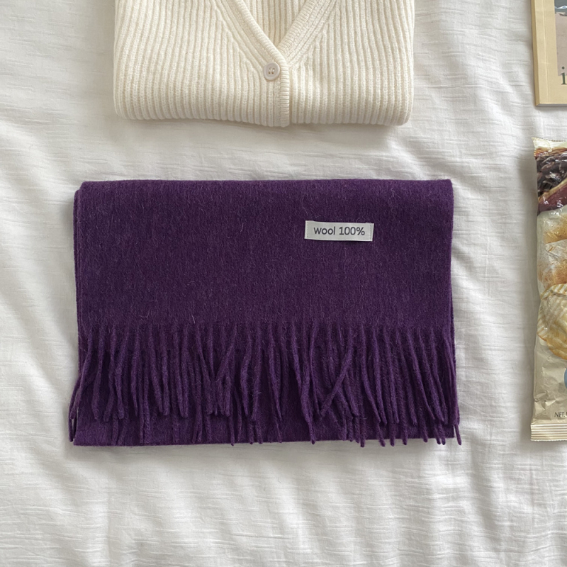 Šal od 100% vune, warp-knit, s resicama, za zimu