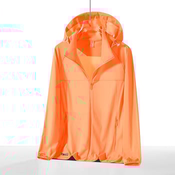 Geacă sport cu glugă din nylon/poliamidă (78% nylon, 22% spandex), SPF50+, respirabilă, uscare rapidă, ușoară