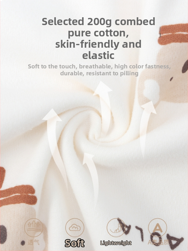 Gyerekeknek készült 100% pamut pizsama nadrág, A-osztályú anyag, vastagított az őszi-téli szezonra, hosszú alsónadrág 1-3 éveseknek