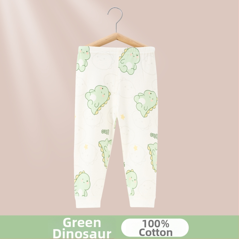 Gyerekeknek készült 100% pamut pizsama nadrág, A-osztályú anyag, vastagított az őszi-téli szezonra, hosszú alsónadrág 1-3 éveseknek