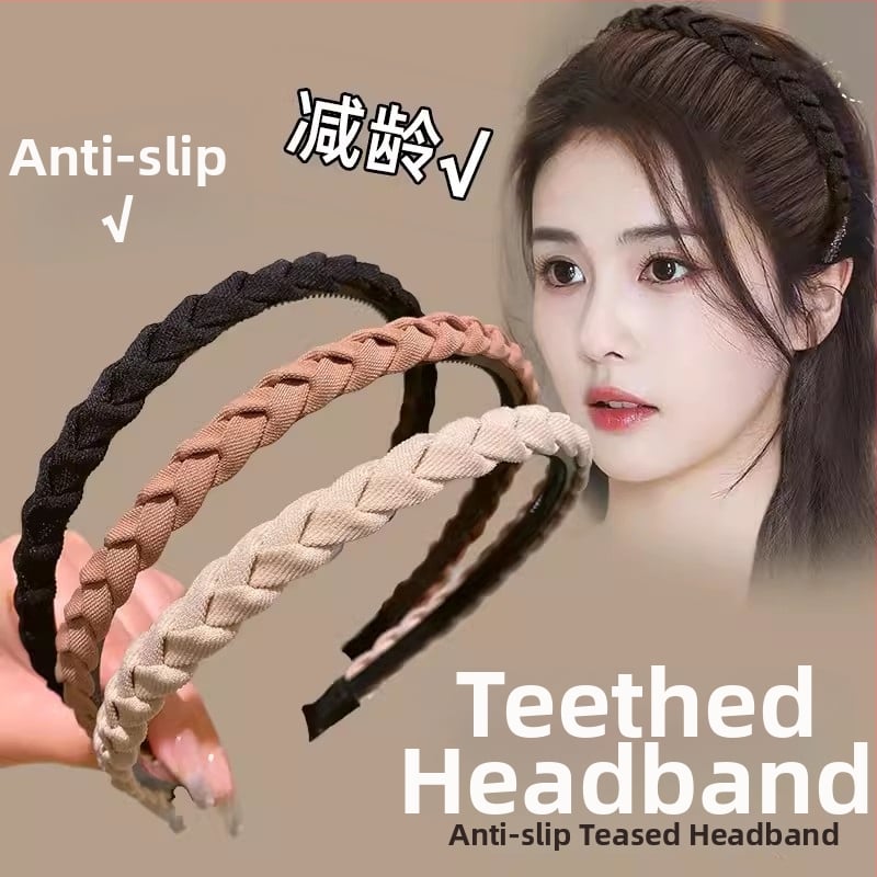 Лента за глава от плат за измиване на лице, ръчна изработка, антиплъзгаща се с зъбци, за жени