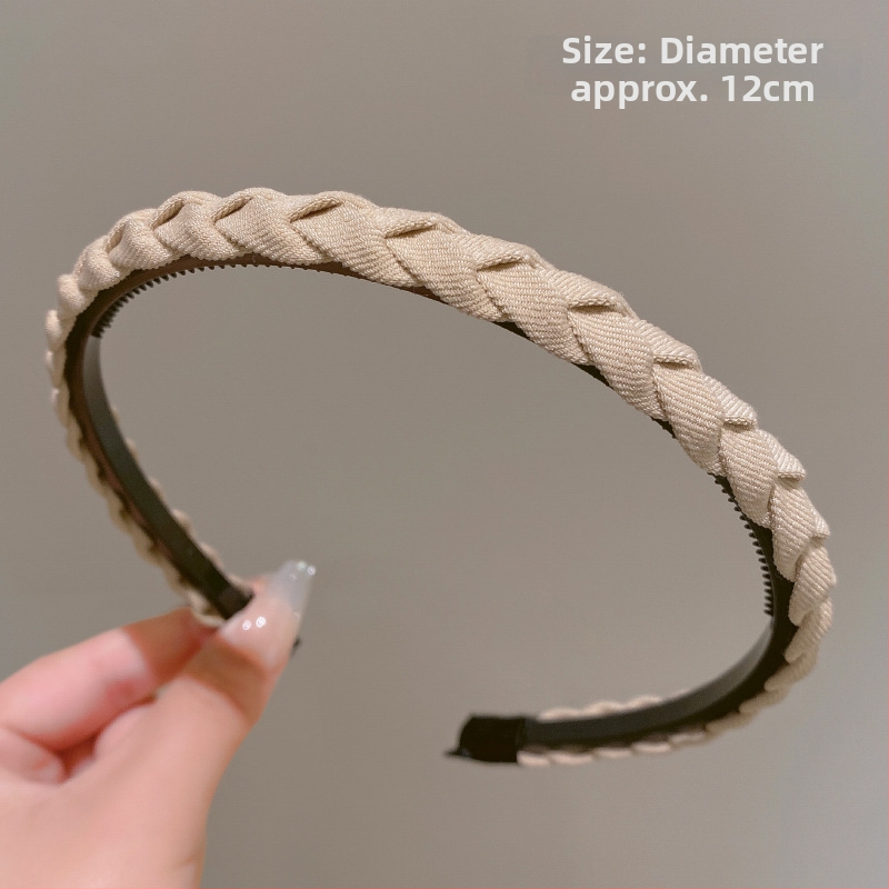 Лента за глава от плат за измиване на лице, ръчна изработка, антиплъзгаща се с зъбци, за жени