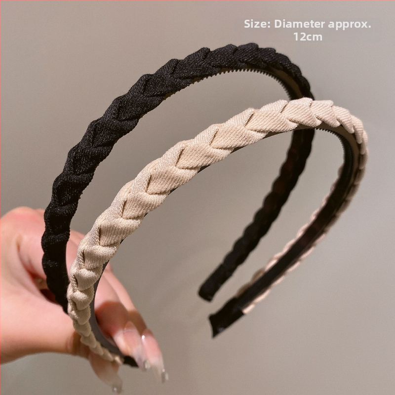 Лента за глава от плат за измиване на лице, ръчна изработка, антиплъзгаща се с зъбци, за жени