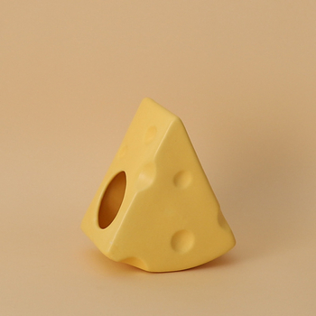 Keramické hniezdo pre škrečka v tvare syr burgeru na letné chladenie, vnútorné použitie (Materiál: keramika; Tvar: tvar syr burgeru; Ročné obdobie: leto; Štýl: kreslený; Použitie: vnútorné)