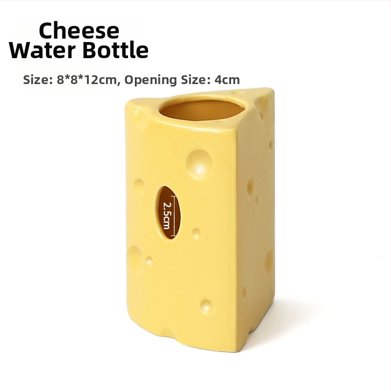 Keramické hniezdo pre škrečka v tvare syr burgeru na letné chladenie, vnútorné použitie (Materiál: keramika; Tvar: tvar syr burgeru; Ročné obdobie: leto; Štýl: kreslený; Použitie: vnútorné)