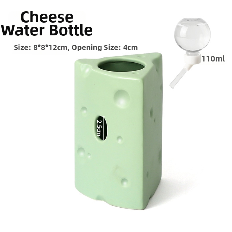 Keramické hniezdo pre škrečka v tvare syr burgeru na letné chladenie, vnútorné použitie (Materiál: keramika; Tvar: tvar syr burgeru; Ročné obdobie: leto; Štýl: kreslený; Použitie: vnútorné)