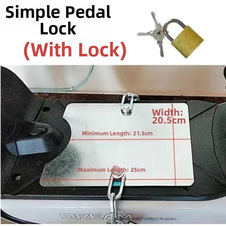 Κλειδαριά μπαταρίας ηλεκτρικού σκούτερ με ενισχυμένη πλάκα από ατσάλι και αλυσίδα, μοντέλο 1, καθολικά συμβατή, νέο κινεζικό στυλ