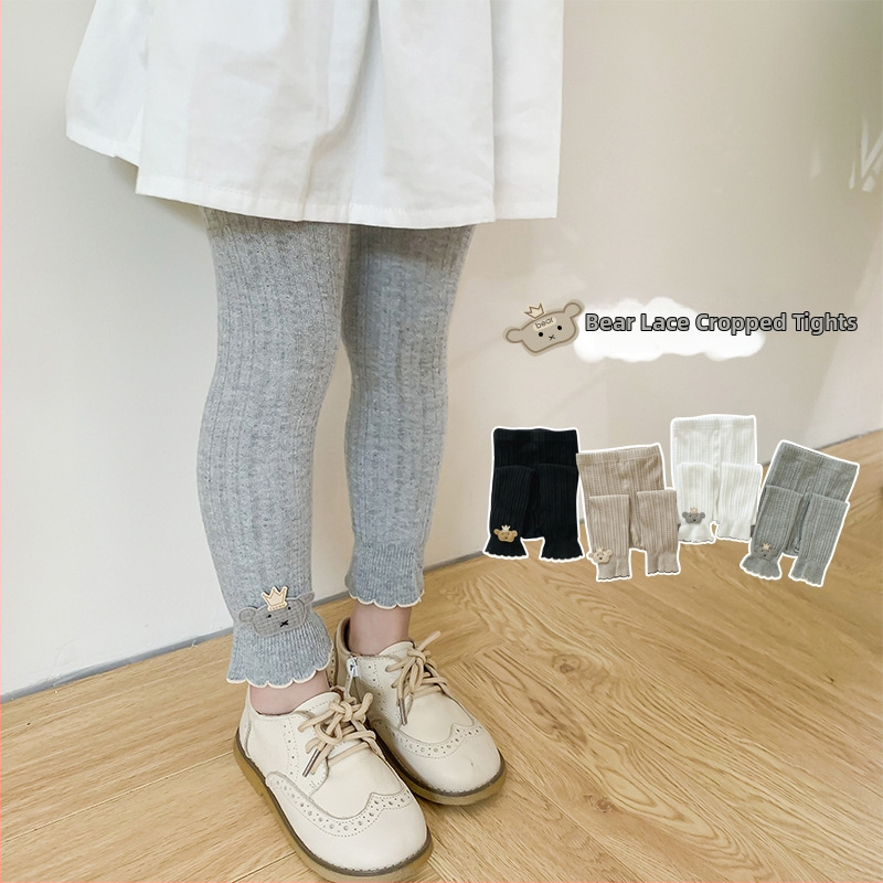 Детски леггинси за момичета, 80% памук, висока талия, дължина до глезена, подходящи за възраст 3–8 години, за пролет и есен