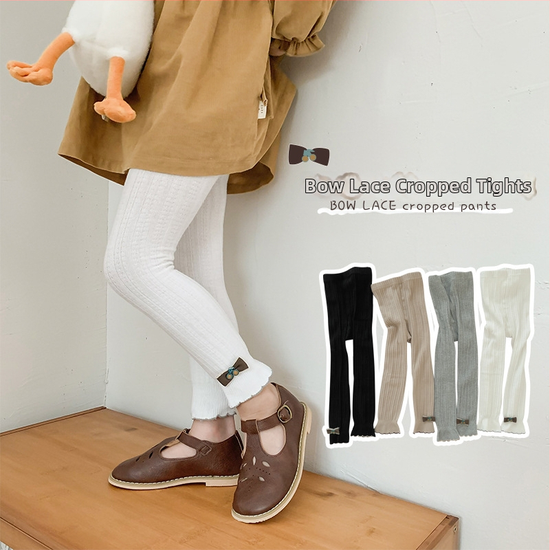 Детски леггинси за момичета, 80% памук, висока талия, дължина до глезена, подходящи за възраст 3–8 години, за пролет и есен