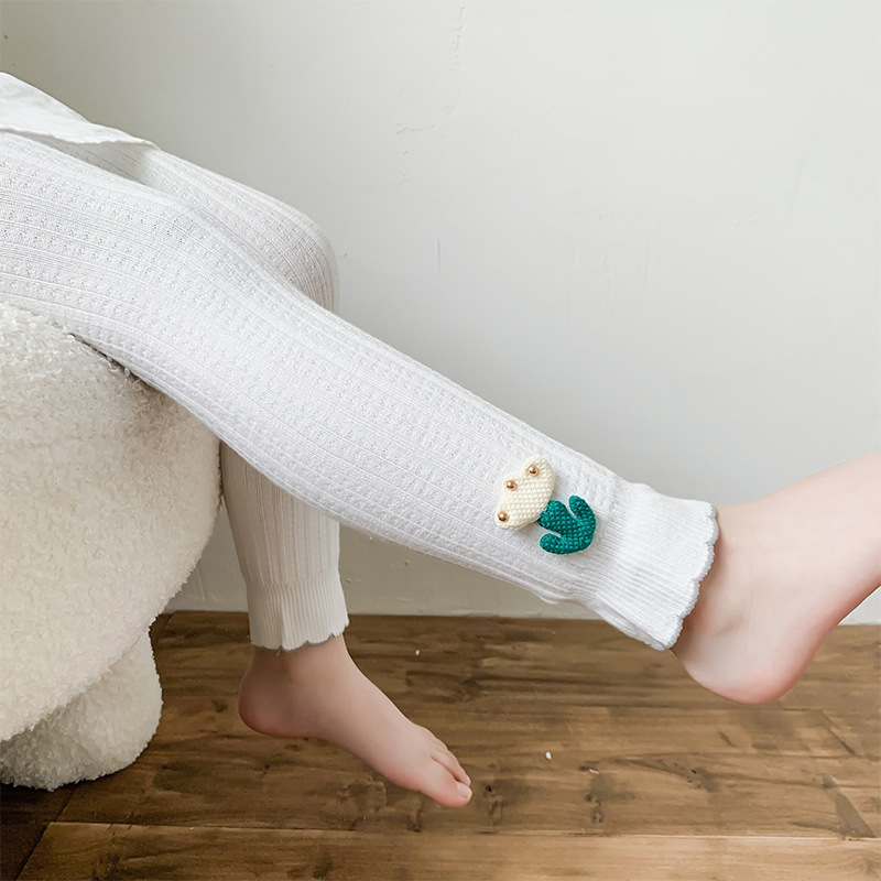 Κοριτσίστικα κολάν, 80% βαμβάκι, υψηλή μέση, μήκος αστραγάλου, για ηλικίες 3–8, άνοιξη-φθινόπωρο