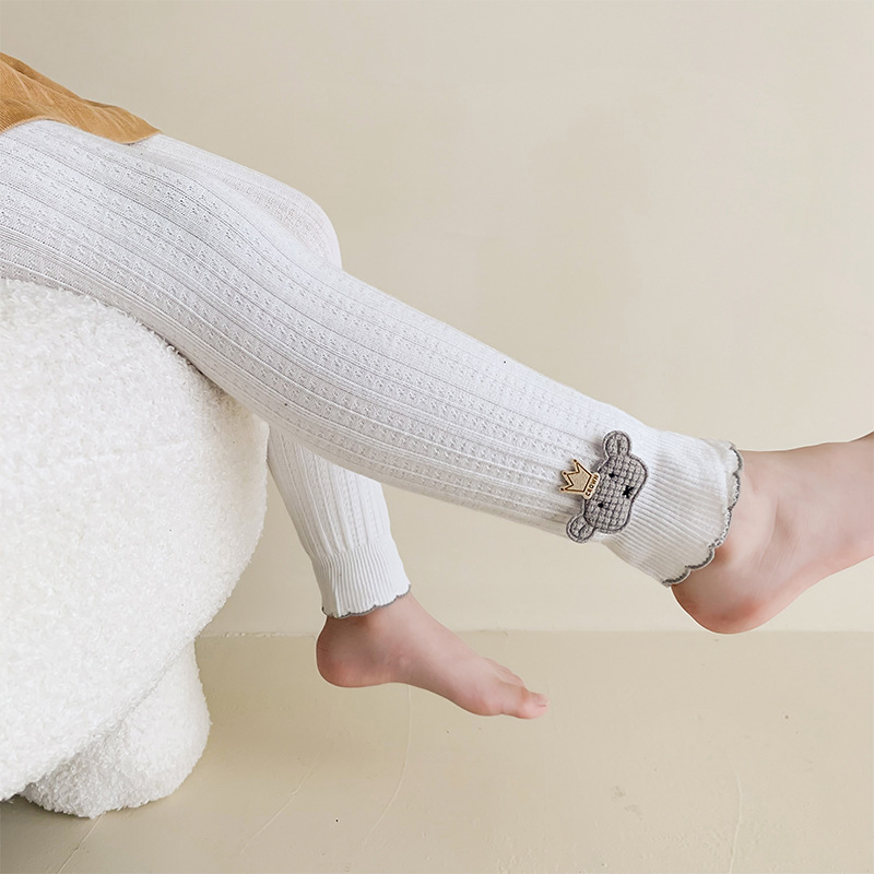 Κοριτσίστικα κολάν, 80% βαμβάκι, υψηλή μέση, μήκος αστραγάλου, για ηλικίες 3–8, άνοιξη-φθινόπωρο