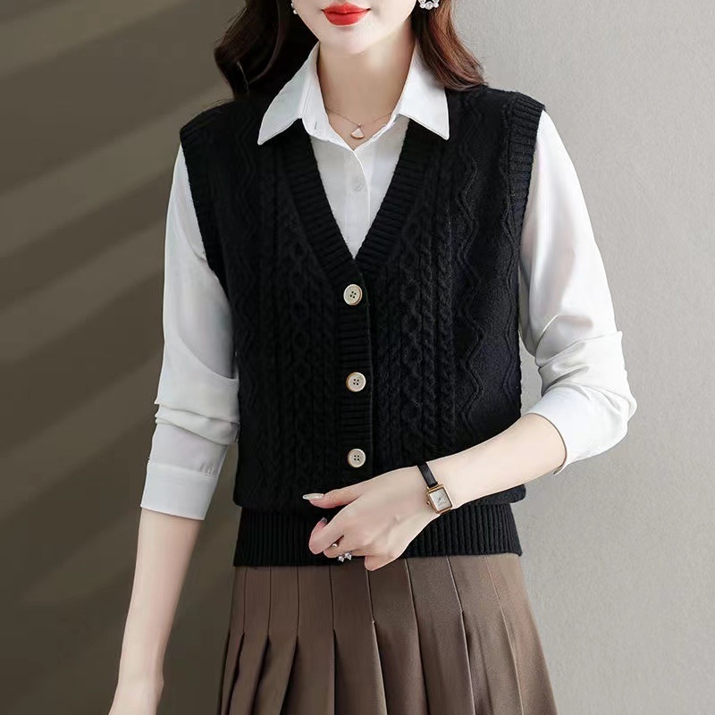 Dámsky vestový kardigán s halterovým výstrihom, akrylový materiál, jar 2024