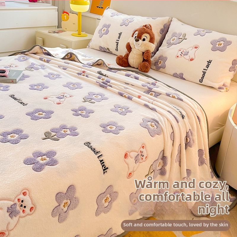 Одеяло от млечен велур със снежинки, 500–800 g, карикатурен стил, пролет и есен, химическо влакно