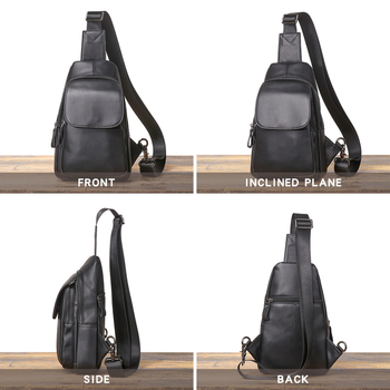 Ανδρική Τσάντα Crossbody από Γνήσιο Δέρμα, Κορυφαίο Top Grain Cowhide, Επεκτάσιμη, Αστικός Μινιμαλισμός