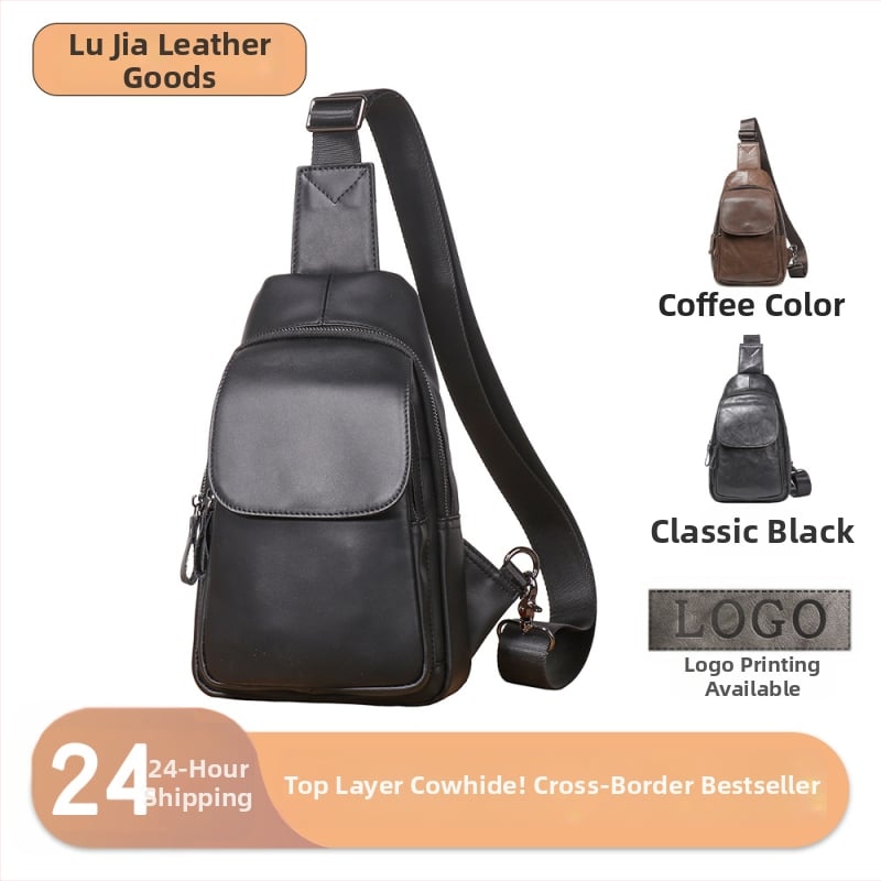 Ανδρική Τσάντα Crossbody από Γνήσιο Δέρμα, Κορυφαίο Top Grain Cowhide, Επεκτάσιμη, Αστικός Μινιμαλισμός