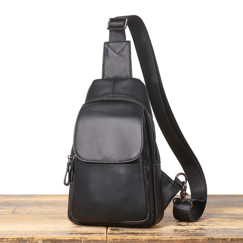 Ανδρική Τσάντα Crossbody από Γνήσιο Δέρμα, Κορυφαίο Top Grain Cowhide, Επεκτάσιμη, Αστικός Μινιμαλισμός