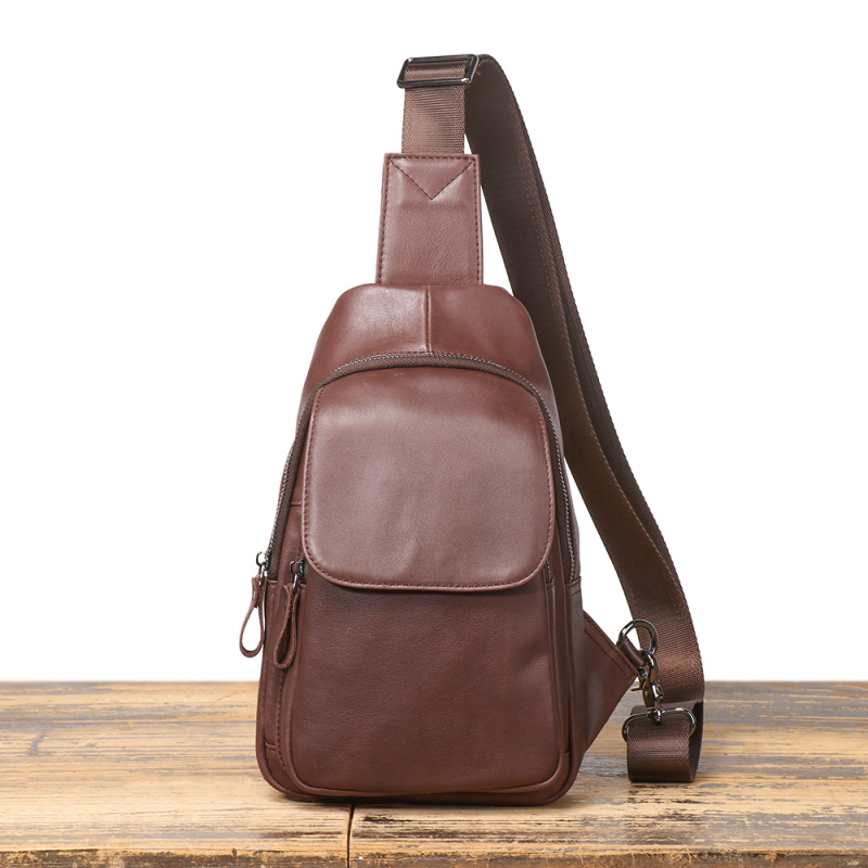 Ανδρική Τσάντα Crossbody από Γνήσιο Δέρμα, Κορυφαίο Top Grain Cowhide, Επεκτάσιμη, Αστικός Μινιμαλισμός