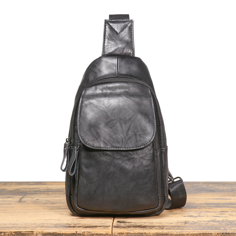 Ανδρική Τσάντα Crossbody από Γνήσιο Δέρμα, Κορυφαίο Top Grain Cowhide, Επεκτάσιμη, Αστικός Μινιμαλισμός