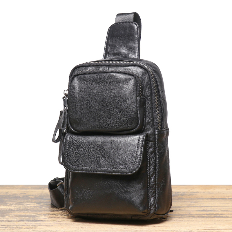 Ανδρική Τσάντα Crossbody από Γνήσιο Δέρμα, Κορυφαίο Top Grain Cowhide, Επεκτάσιμη, Αστικός Μινιμαλισμός