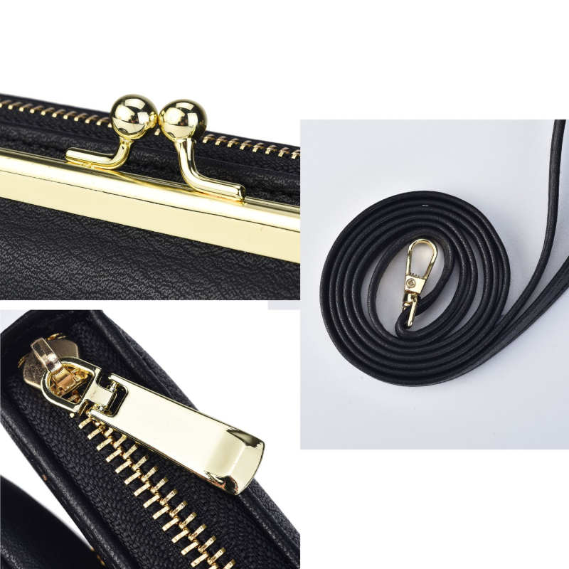 Duga ženska torbica za mobitel s crossbody remenom, PU materijal, podstava od poliestera, brend Sapele, proljeće 2026