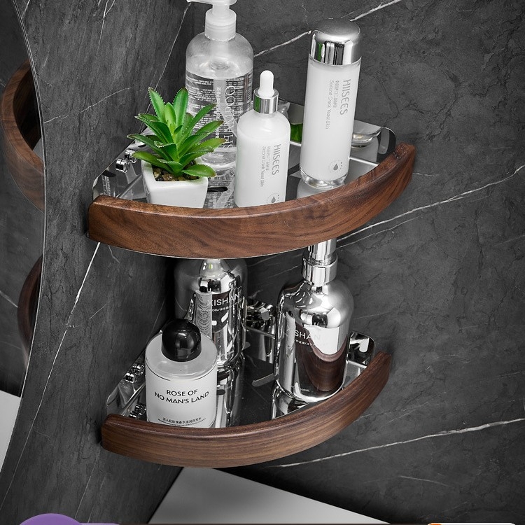 Fúrás nélküli, két szintes rozsdamentes acél törölközőtartó, 304, összecsukható, elektroplatált felülettel