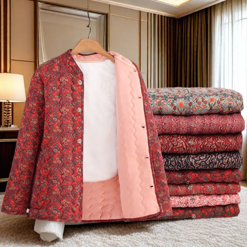 Jachetă de exterior damă, guler polo, croială lejeră, lungime medie (65-80 cm), umplutură din mătase-pamuc