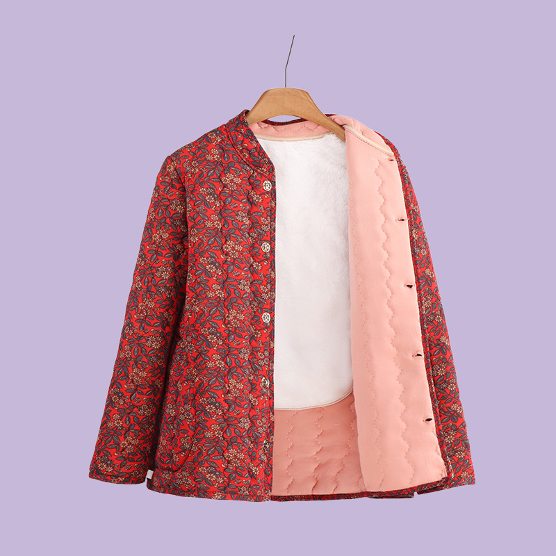 Jachetă de exterior damă, guler polo, croială lejeră, lungime medie (65-80 cm), umplutură din mătase-pamuc