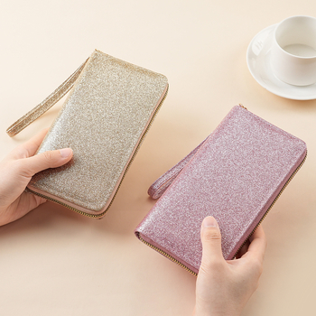 Πορτοφόλι με παγιέτες σε ακκορντεόν με μακρύ φερμουάρ και πολλαπλά διαμερίσματα — PU, Shenmeisi, Yf30, 120 g, επένδυση: συνθετικό δέρμα