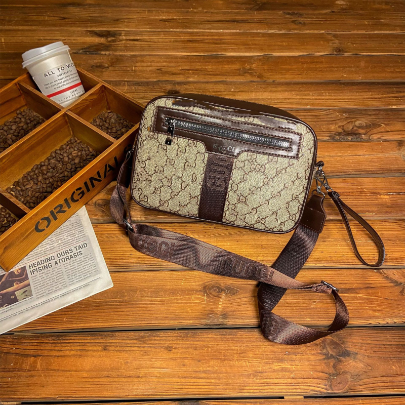 Ανδρική τσάντα ώμου: ρετρό στυλ, PU υλικό, επένδυση πολυεστέρα, μοτίβο γραμμάτων, αδιάβροχη, άνοιξη 2025