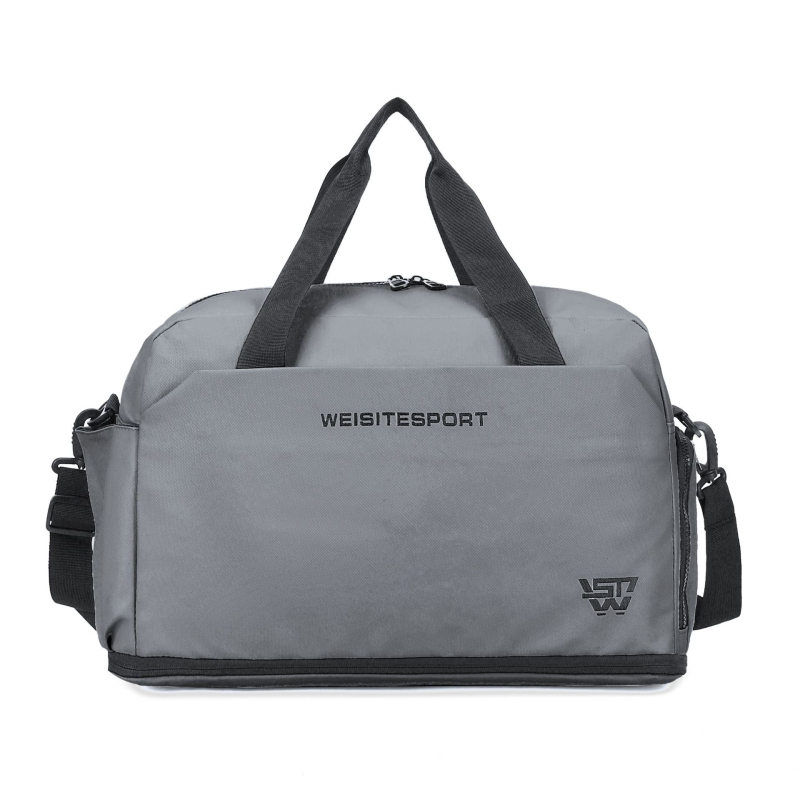 Unisex taška na fitnes a cestovanie, 36–55 L, materiál kožený film, nepremokavá, delenie suché/mokré, podšívka z polyesteru