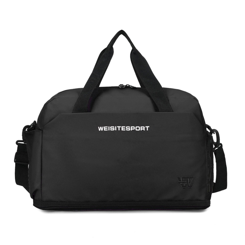 Unisex taška na fitnes a cestovanie, 36–55 L, materiál kožený film, nepremokavá, delenie suché/mokré, podšívka z polyesteru