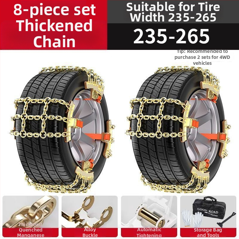 Autó téli hólánc – Yulan acél, univerzális minden modellhez, abroncs szélesség 165-275-ig, modell Shuangtian single-head