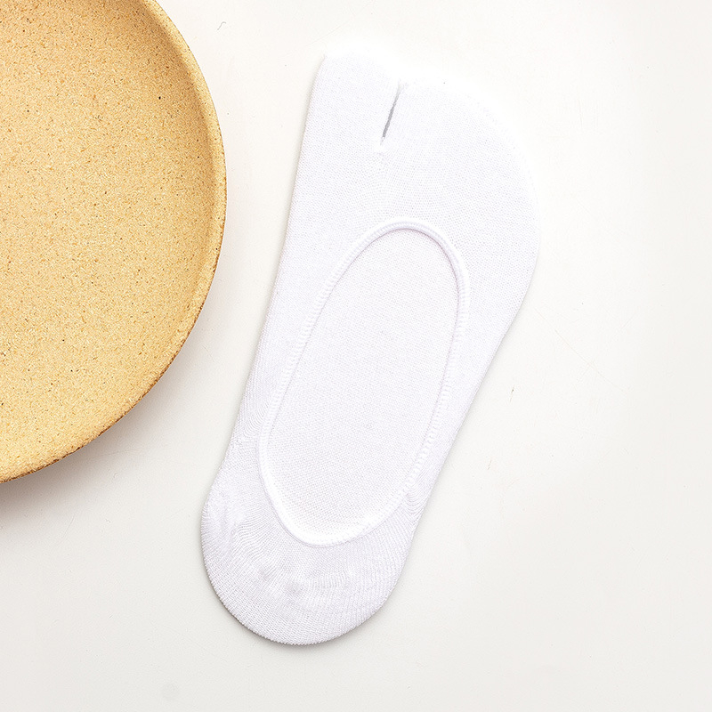 Ženske pamučne dvoprstne čarape, protiv trenja, jednobojne, pletene jednim predivom