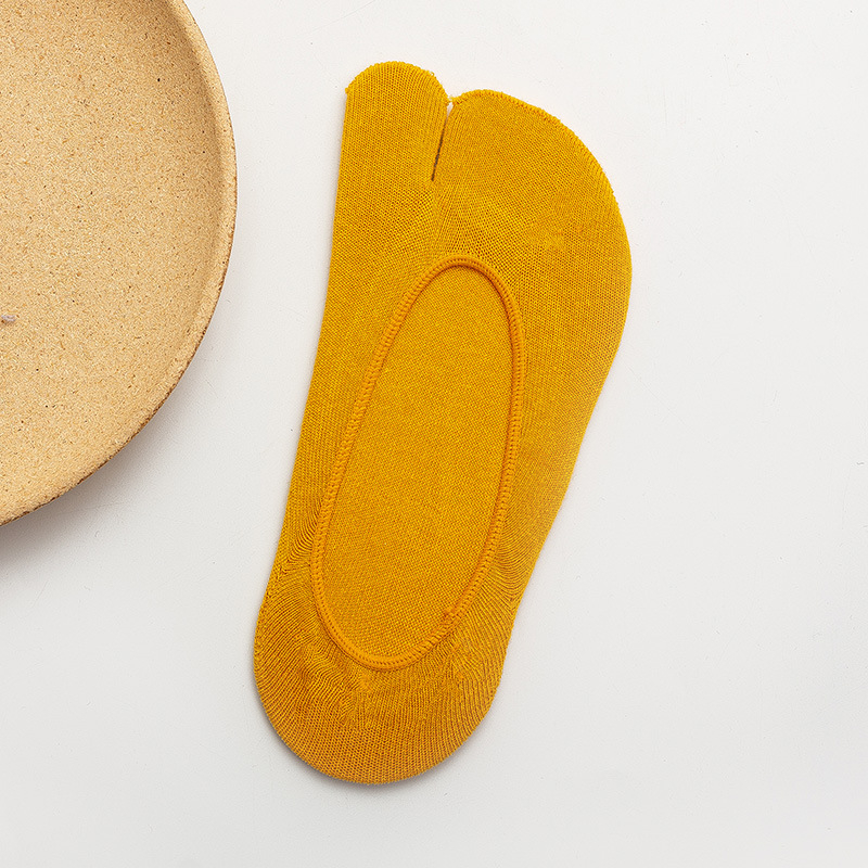Ženske pamučne dvoprstne čarape, protiv trenja, jednobojne, pletene jednim predivom