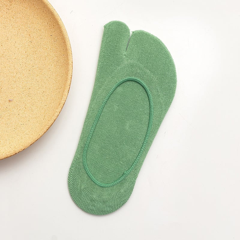 Ženske pamučne dvoprstne čarape, protiv trenja, jednobojne, pletene jednim predivom