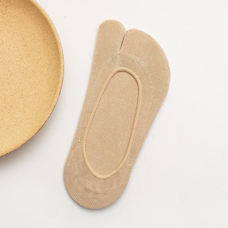 Ženske pamučne dvoprstne čarape, protiv trenja, jednobojne, pletene jednim predivom