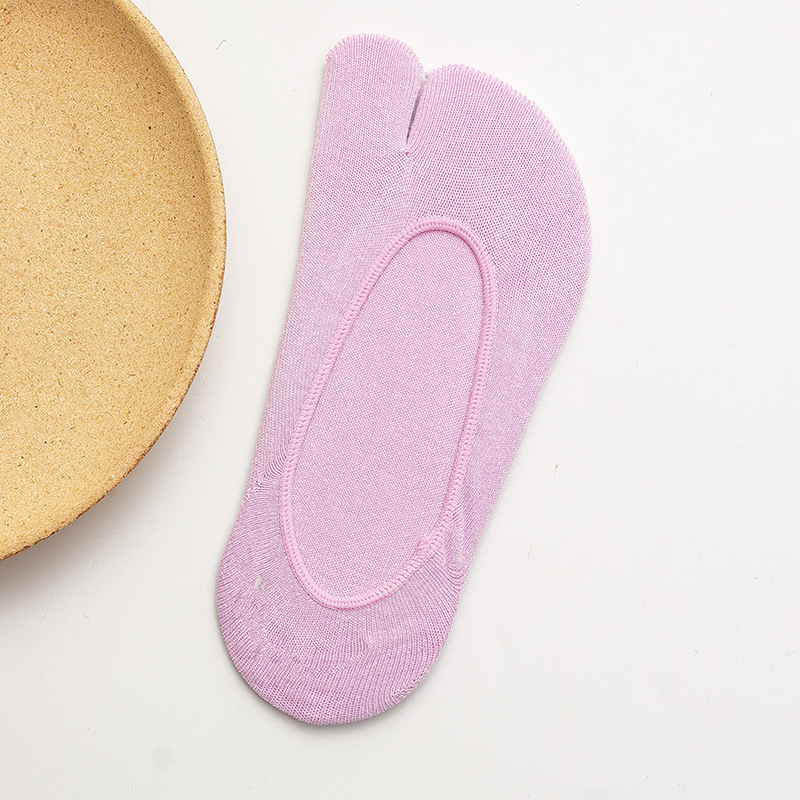 Ženske pamučne dvoprstne čarape, protiv trenja, jednobojne, pletene jednim predivom