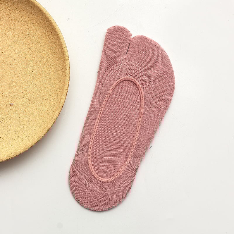 Ženske pamučne dvoprstne čarape, protiv trenja, jednobojne, pletene jednim predivom