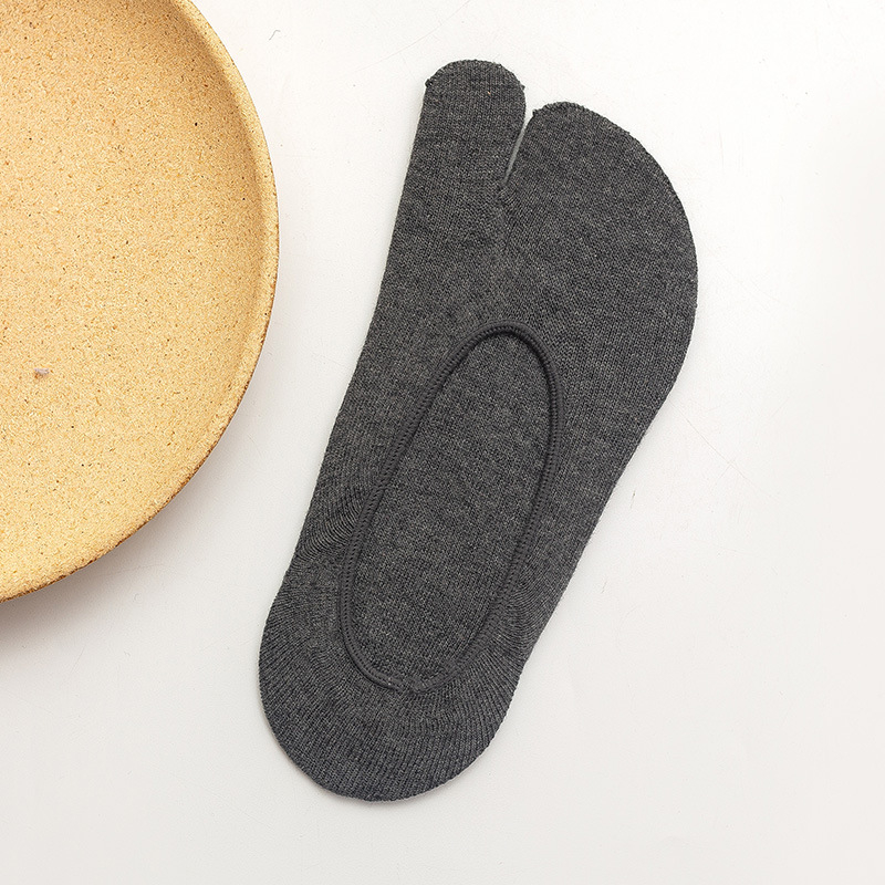 Ženske pamučne dvoprstne čarape, protiv trenja, jednobojne, pletene jednim predivom