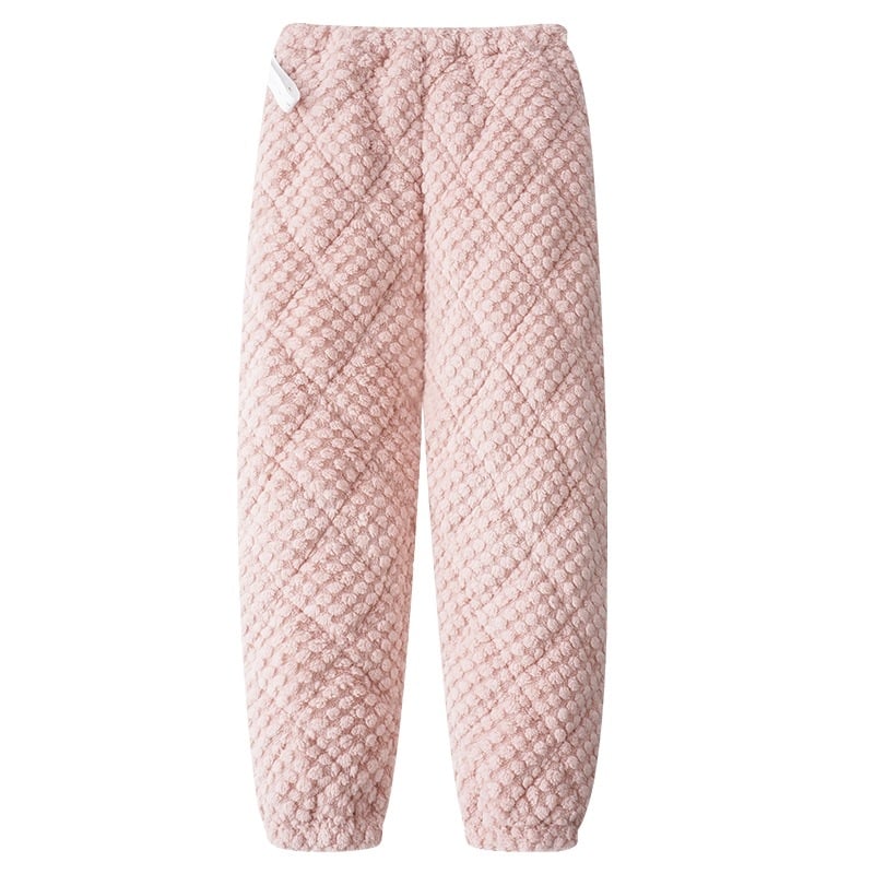 Παντελόνια ύπνου εγκύων με επένδυση από τρία στρώματα βαμβακιού, εξαιρετικά παχιά, μακριά, με αέρινο βαμβάκι, ζεστά για τον χειμώνα