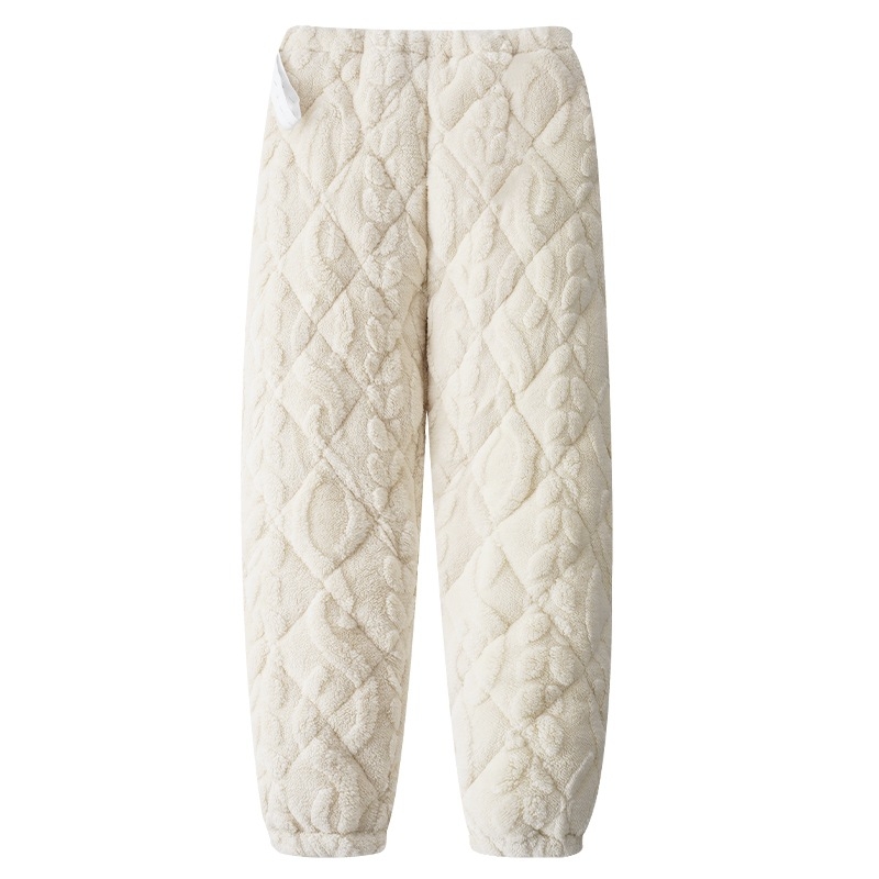 Παντελόνια ύπνου εγκύων με επένδυση από τρία στρώματα βαμβακιού, εξαιρετικά παχιά, μακριά, με αέρινο βαμβάκι, ζεστά για τον χειμώνα