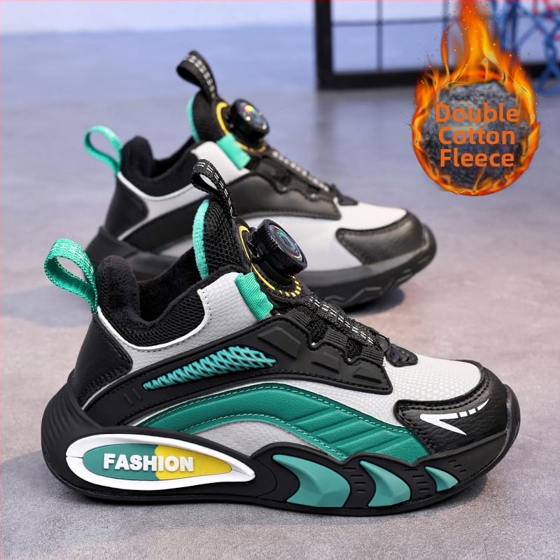 Gyermek futócipők tavaszra és őszre, felső rész szintetikus bőrből, talp MD, belső hálószövés, EVA talpbetét, csíkos mintázat