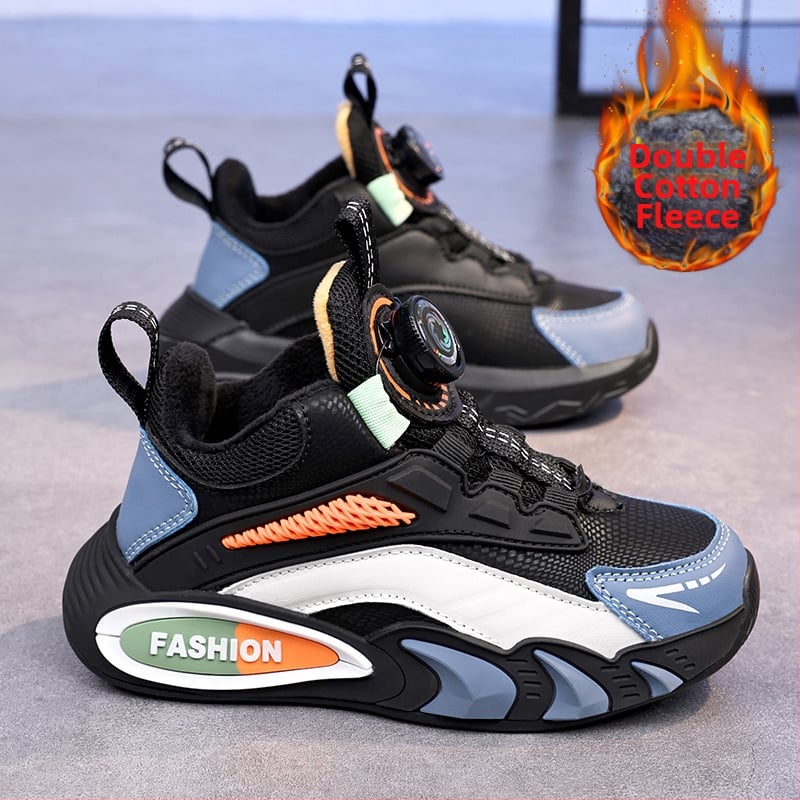 Gyermek futócipők tavaszra és őszre, felső rész szintetikus bőrből, talp MD, belső hálószövés, EVA talpbetét, csíkos mintázat