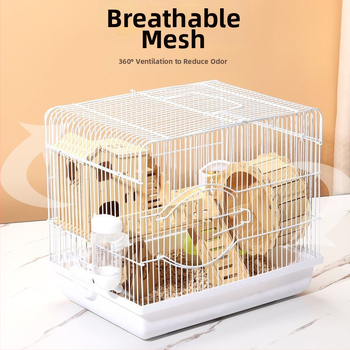 Klietka pre hamsterov – luxusný malý domček, plastová, bezpečná na hryzanie, základný set